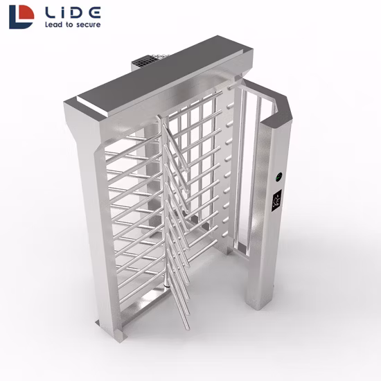 Portail tourniquet automatique pleine hauteur en acier inoxydable SUS 304 avec intérieur et extérieur pour station