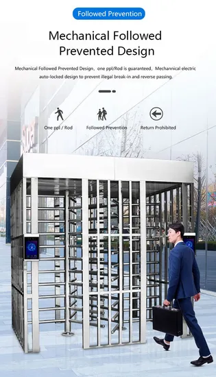 Tourniquet automatique à double porte magnétique pleine hauteur avec reconnaissance faciale biométrique