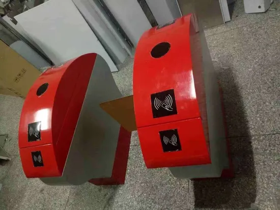 Barrière à rabat en acrylique, lecteur de carte RFID à empreintes digitales, tourniquet de sécurité