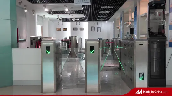 Barrière de sécurité à rabat en acier inoxydable 304 avec lecteur de carte RFID